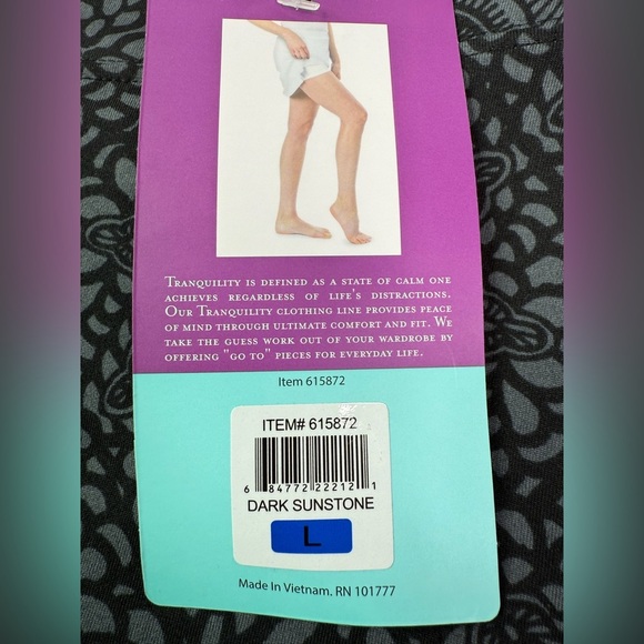 NWT Tranquility by Colorado Clothing Black Gray Pull On Skort Size Large - Picture 4 of 7